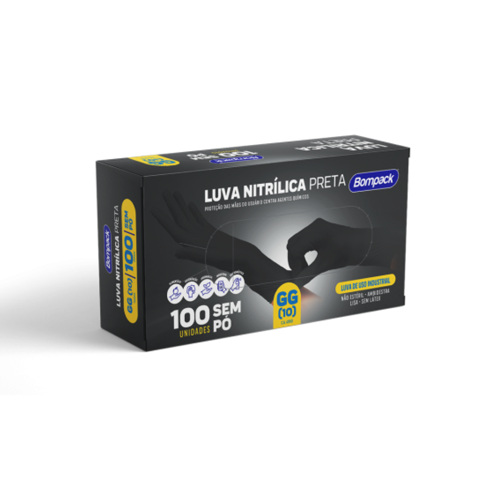 LUVA NITRILICA BOMPACK GG