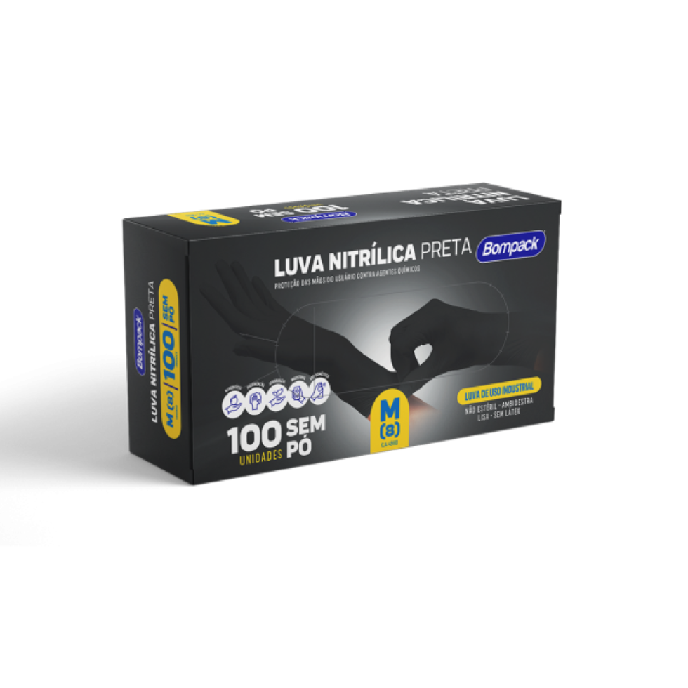 LUVA NITRILICA BOMPACK M