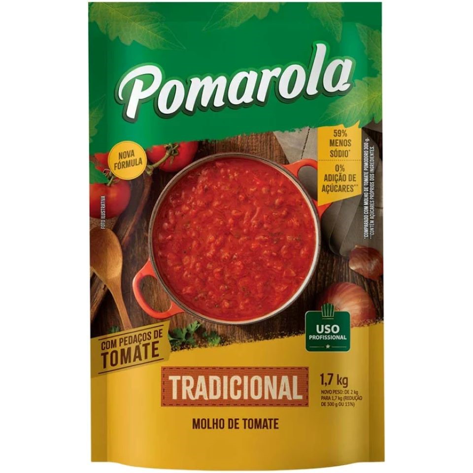 MOLHO DE TOMATE POMAROLA 1,7KG