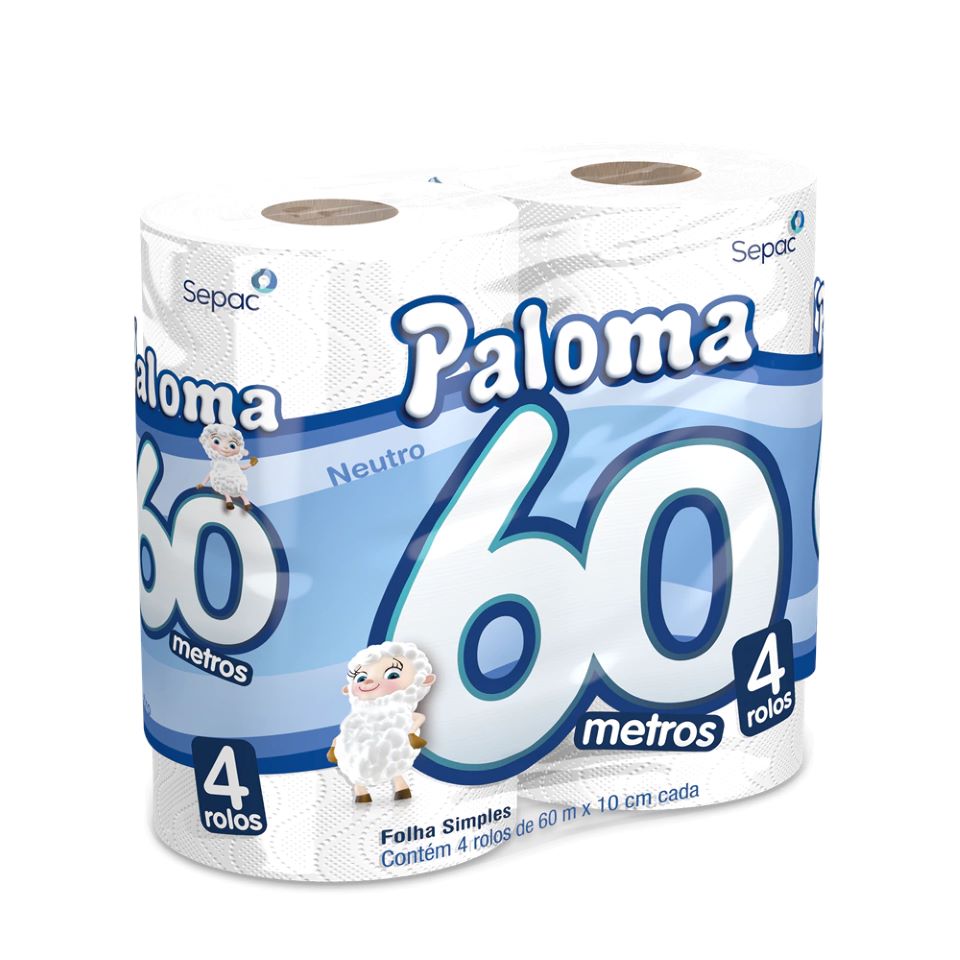 PAPEL HIGIÊNICO PALOMA 60M