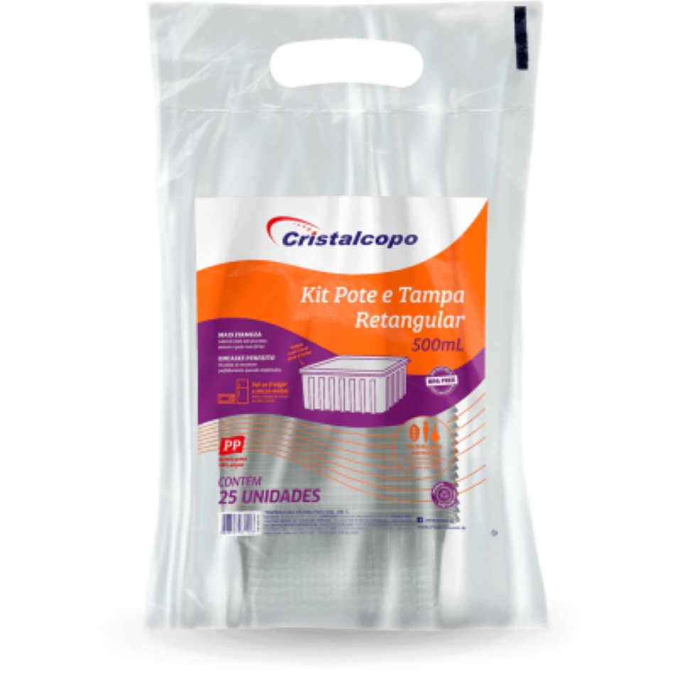 POTE RETANGULAR 25X500ML