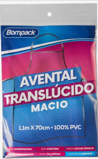 AVENTAL BOMPACK TRANSLUCIDO 110X70CM