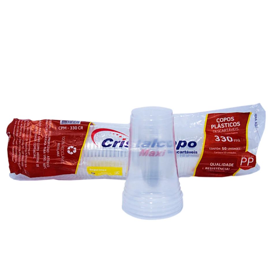COPO DESC PP TRANSP 330ML 50UN CRISTALCOPO
